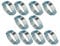 9mm - 11mm 3/8 Double Ear 'O' Clips Fuel & Air Water Silicone Hose Pipe Clamp x10