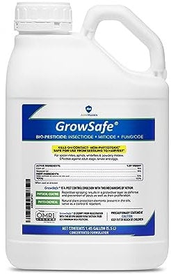 GrowSafe Bio-Pesticide Organic All-Natural Food Grade Ingr.Insecticide,Miticide,Fungicide,Non-Toxic Pest Control& Repellent for mites, Insects & Powdery Mildew.Non-Phytotoxic,Concentrated (1.45 gal )