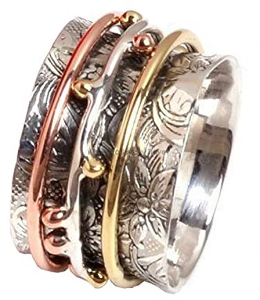 Spinner Band Rings, Anxiety Ring for Meditaion, 925 Sterling Silver Spinner Band Rings for Women, Gift Ring for Mother's Day