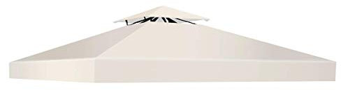 DREAMADE Toile de Rechange pour Jardin 3 X 3 M, Bâche pour Tonnelle en Polyester Haute Densité avec Bonne Ventilation, Tissu Imperméable et Anti-UV (Beige)