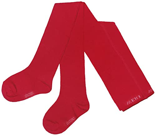 Weri Spezials Baby und Kinder Strumpfhose Baumwolle für Mädchen UNI Glatt in mehreren Farben (122-128, Rubin)