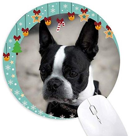 Bulldog Tier Dark Picture Mouse Pad Jingling Bell Round Rubber Mat
