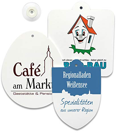 10 Stück Saugnapfschild quadratisch mit Ihrem Motiv Logo bedruckt Saugnapf Schild