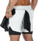 Superora Herren-Sport-Shorts, 2-in-1, atmungsaktiv, mit Taschen, Outdoor, Workout-Shorts, weiß, S