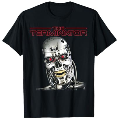 The Terminator T-800 Head Retro Cyborg Gamer Classic Sci-Fi T-Shirt