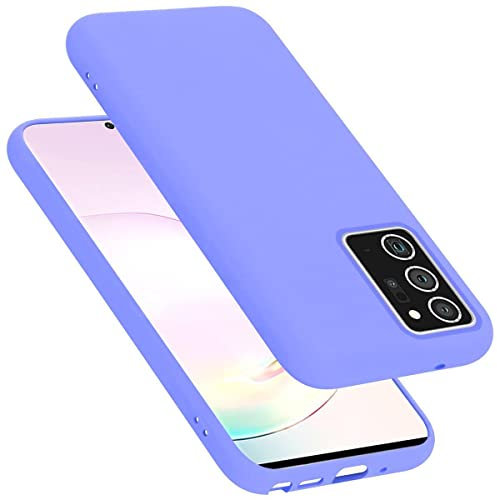Cadorabo Hülle kompatibel mit Samsung Galaxy NOTE 20 PLUS Hülle Silikon Handyhülle für Galaxy NOTE 20 PLUS Case aus flüssigem Silikon- kratzfeste und stoßfeste dünne TPU Schutzhülle - LIQUID HELL LILA