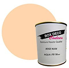 BOX DECO COULEURS Peinture meuble cuisine et salle de bain à base de laque polyuréthane mono-composante aspect satin Aqua PU MONO - 750 ml / 7.5m², Beige Nude