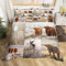 Highland Rinder-Bettwäsche-Set für Damen und Herren, Bauernhof, Hochlandkuh, Bettbezug für Jungen und Mädchen, Schlafzimmer, Bauernhaus-Bettwäsche-Set, Windmühle, Getreide, Bauernhoftiere, Bettbezug,
