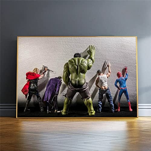 Malerei auf Leinwand Rächer in der Toilette Film Hulk Superheld Poster Kunstdruck Modernes Wandbild für Kinderzimmer Jungenzimmer Wohnkultur Rahmenlos (60x90cm ohne Rahmen)