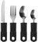 Maotrade 4 Pièces Set Couverts de Table Couvert Inox Couteaux Fourchette et Cuillère Couverts Easy Grip, pour Parkinson Agee Arthritis Handicapées