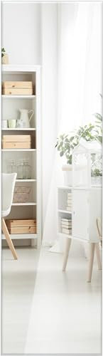 GOPLUS Espejo de Pared Cuerpo Entero 110 cm x 38 cm, Espejo de Longitud Completa sin Marco, Espejo Rectangular Grande, Estilo Moderno, para Salón Dormitorio Baño Vestidor, con Accesorios de Montaje