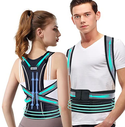 JS&KeJi Rücken Geradehalter - Haltungskorrektur Rücken für Damen und Herren Haltungstrainer Rücken Rückenstützgürtel Lindert Rückenschmerzen (XL)