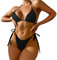 Maillots de Bain 2 Pièces pour Femme Bikini Rembourré Réglable Halter Triangle Bikini de Plage avec Taille Basse Brésilien String Bas de Bikini S