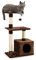 lionto Arbre à Chat avec Niche et Balle en Peluche, Hauteur 85 cm, Arbre à Chat en sisal & Peluche, couchages Confortables & Niche, pour Petits & Grands Chats, Marron (avec nom imprimé)