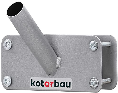 KOTARBAU® Fahnenhalter 1-Fach für eine Fahnenstange Montage an Balustrade 170 mm Pulverbeschichtet Grau Fahnenmasthalter Fahne Flagge Pulverbeschichtet Fahnenstange