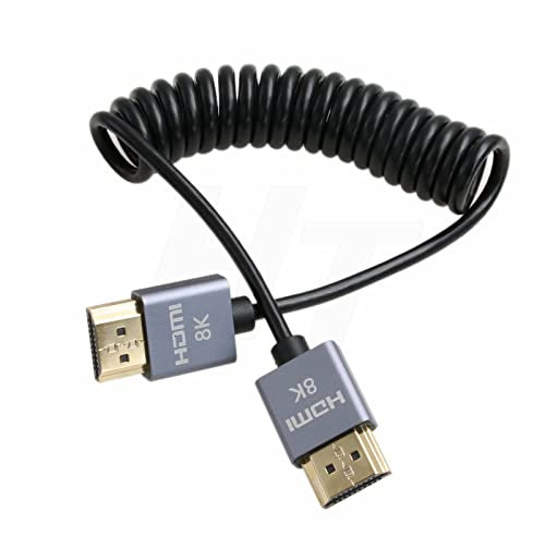 HangTon Cable HDMI 8K 4K 60fps fino enrollado para ATOMOS Shinobi Ninja V Portkeys BM5 FEELWORLD BMPCC 4K Monitor ZCAM Sony A7IV Canon Nikon cámara tipo A HDMI 2.1