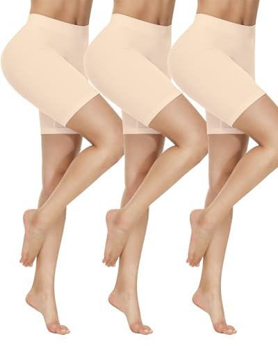 Yeblues Radlerhose Damen Kurz Hose,3er Pack Anti Scheuern Radlerhosen Shorts Damen Kurze Leggins unter Kleid Rock,Nahtlos Hohe Taille Boxershorts Hotpants