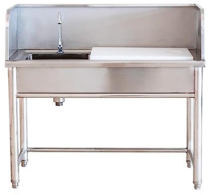 TRGCJGH Lavello del Ristorante commerciale, Lavello In Acciaio Inox, Lavello da Cucina con Rubinetto Lavamani industriale per la casa,Lavanderia(39.3in)