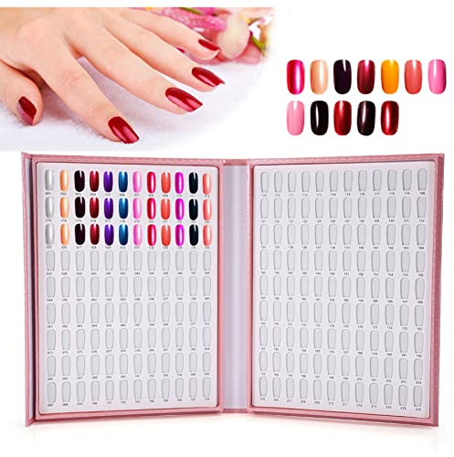 Nagelfarben Anzeigetafel, Nagellack Farbdisplay mit 216 Farbfächern | Professionelle, Wiederverwendbares Nail Art Buch für Nagelstudio Maniküre Präsentation