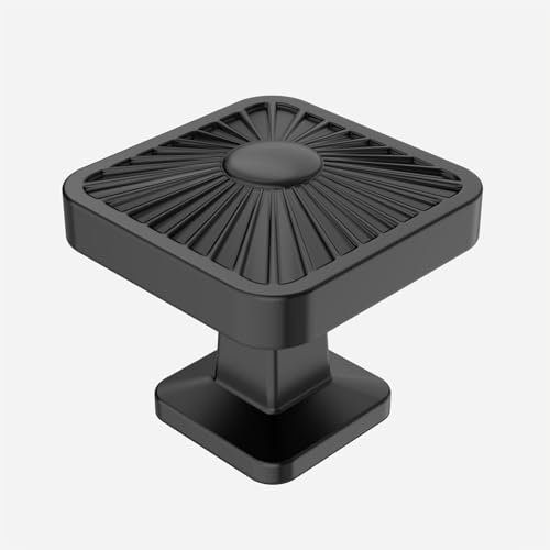 9BUILD 10 Pack Matte Black Drawer Knobs - Cabinet, Cupboard, Kitchen Door, Dresser, Wardrobe Knobs - Single Hole - EU0033