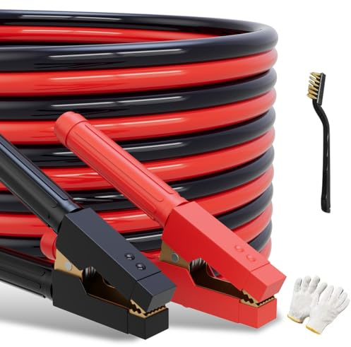 POADTOR Heavy Duty Jumper Cables for Car Battery, 0 Gauge 30 Feet 1000AMP, Automotive Booster Cables for Jump Starting Dead or Weak Batteries, Suitable for 8L Gas & 6L Diesel, Carrying Bag Included