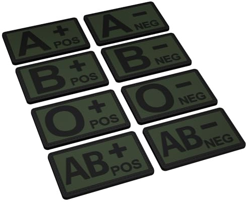 Patch Force - Blutgruppe - Taktisches Rubber Patch Blutgruppe A- (Farbe: Oliv) als Ausrüstung für Bundeswehr, Polizei, Feuerwehr und Militär - PVC Rubber Klett Patch 5cm x 3cm