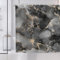 ASDCXZ Marmor Duschvorhang 180x180 cm, Modern Abstrakt Schwarz Gold Grau Marmor Optik Textur Waschbar Bad Duschvorhänge Polyester Textil Wasserdicht Duschvorhang für Badewanne mit 12 Haken