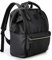 Kah&Kee Damen Leder Rucksack -Wasserdicht 15 Zoll Elegant Laptop-Taschen für Lehrerinnen & Büro-Arbeit, ideal für Reisen (Schwarz, L)