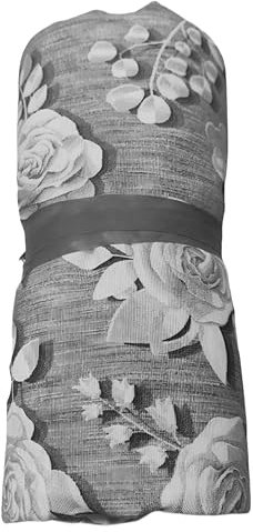 SalGiu Telo Arredo Copritutto Fantasia Floreale Rose e Farfalle Gran Foulard Multiuso in Cotone Matrimoniale 240x260 cm (Grigio)