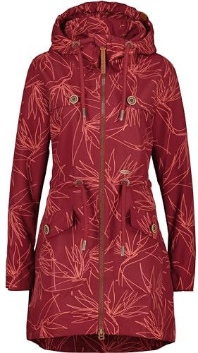 ALIFE AND KICKIN CharlotteAK B Parka - Jacke Damen Übergangsjacke,Lange Frühlingsjacke Damen mit Kapuze, Leicht Gefütterte Kapuzenjacke Damen Übergangsjacke, Jacke cranberry juice XS