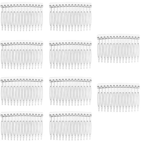 HZAOPZE Transparenter Kunststoff-Haarkamm für Damen, 10 Stück, Seitenkämme mit 14 Zähnen, Haarknoten-Haarknoten, Haarzubehör für Frauen