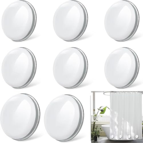 Tyafzzn 8 pezzi tenda da doccia, gancio rotondo per tenda da doccia, pesi per tenda, magneti inferiori, tenda, tenda, tenda, tenda, tenda, tenda, tenda, per tende da finestra, tovaglia