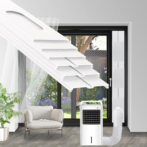 FASCINATDECO Air Conditioner Window Kit, 2024 New Upgrade Adjustable Window Seal for Portable Air Conditioner and Tumble Dryer, Window Vent Kit for Exhaust Hose with 5.1 Diameter (5.1 Inch 17-90)