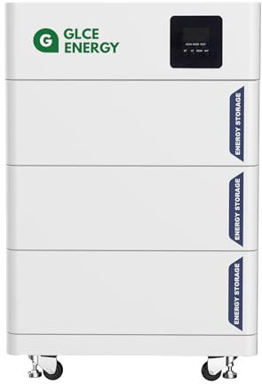 GLCE Energy Batterie LiFePO4 48V 300Ah, Tout-en-Un 15,36kWh Lithium, avec onduleur, Smart BMS intégré, Batterie Lithium avec CAN/RS485 pour Système de Stockage d'énergie à Domicile