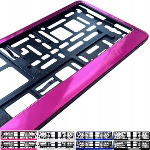 2 Stück Kennzeichenhalter mit Ihrem eigenen Text Internetadresse Firmenname Logo oder Spruch Bedrucken (pink)