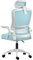 Silla de Oficina, para Gaming, Escritorio Ergonómica con Reposacabezas, Ajustable y con Soporte Lumbar | Respaldo de Malla Transpirable | Reposabrazos Abatibles de 90° | Giratoria 360° (Azul)