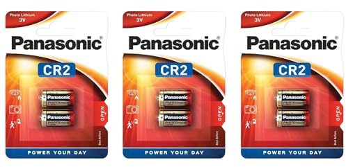 PANASONIC Pack of 3 Blister Packs of 2 CR2 Lithium Photo Batteries – 3V