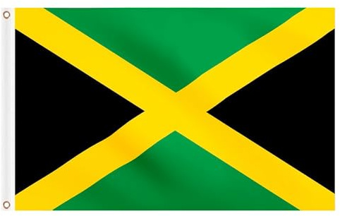 Jamaikanische Flagge 150 x 90cm, große Jamaika-Flaggen mit Messingösen, für Kulturtag, Nationalhelden-Tag, Dekoration