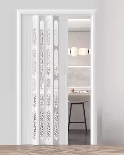 Porte Accordéon Interieur Porte Accordéon de Porte Magnétique, Panneau Pliant Coulissant Pvc et Acrylique pour Garage/Placard, Cuisine/Buanderie/Chambre Diviseur de Pièce(27x40in(68.5x101cm))