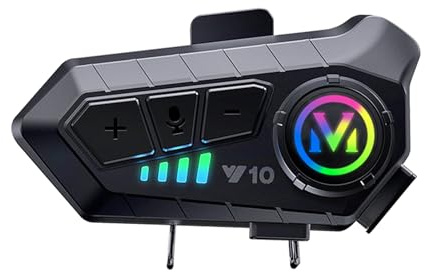 Hanzete Y10 Motorcycle BT5.3 Intercom Headset Noise Cancellation Compatible with a Variety of Helmets