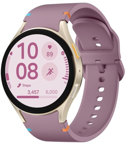 Wepro Samsung Galaxy Watch 6/5/4/FE Kompatibles Silikonarmband - für 40-47mm Modelle inkl. Classic/Pro - Sport Ersatzarmband mit Nahtloser Verbindung in Rauch Violett