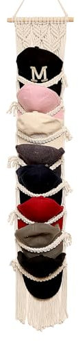 Baseball Cap Storage Over Door-1 Pack-Boho Macrame Cap Holder Wall Hat Organizer for Baseball Cap Holder, Hat Rack for Wall