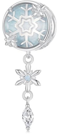 Sterlingsilber Weihnachts-Kristall-Schneeflocken-Charmpendant für Pandora-Armband für Mutter und Tochter