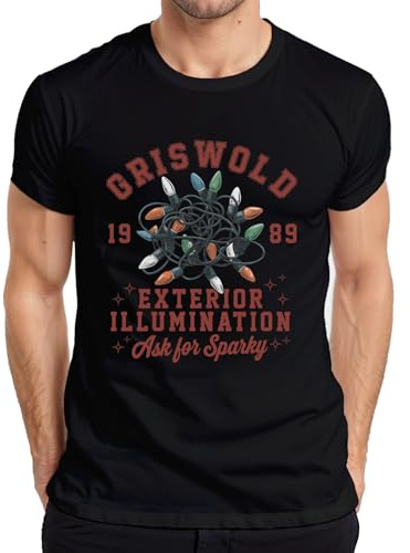 Griswold Exterior Illumination Lichterkette Rot - Weihnachten Christmas Xmas Herren T-Shirt, Schwarz, XXL