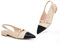 Zhabtuc Ballerines à Bride arrière pour Femmes avec Strass et Bout Pointu pour Femmes Chaussures habillées, Noir et Nu, 37 EU