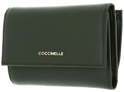 Coccinelle Metallic Soft Wallet Grainy Leather Alga