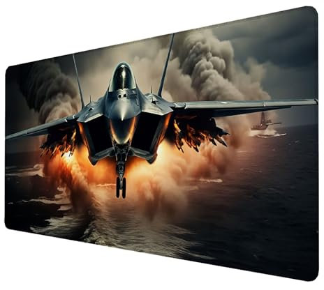 Tapis de souris de jeu rapide xxl - (Noir) - (1600x800x3mm) - (Avion) -Tapis de Souris à Bords Cousus, Base en Caoutchouc Antidérapante Imperméable, Pour Ordinateur, PC et Ordinateur Portable L-V-L