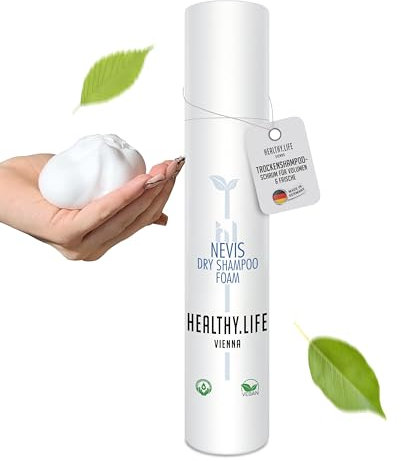 HLV - Trockenshampoo Schaum für Volumen & Frisches Haar - Entfettet die Haare - vegan, dermatologisch getestet - schnelle Haarpflege, erfrischendes Styling - Alle Haartypen (NEVIS Dry Shampoo Foam)