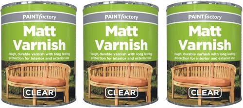MIXEL Clear Matt Varnish Tin Paint, Quick-Drying Formula, Easy-to-Apply, Long-Lasting Protection, Ideal for Craft, Home Décor, Perfect for Interior and Exterior Use, 300ml, (3 Pcs)
