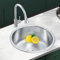 Edelstahl Einbauspüle & Spülbecken – moderne Küchenspüle mit robustem Waschbecken, Siphon und Ausgussbecken, langlebiges Design (42x42x17)